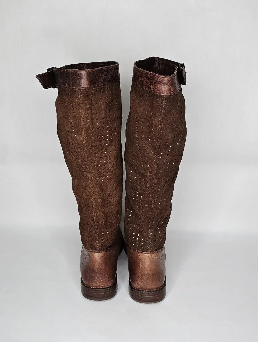 Frye Leather Suede Sloutch Perforated Brown Riding Boots 9